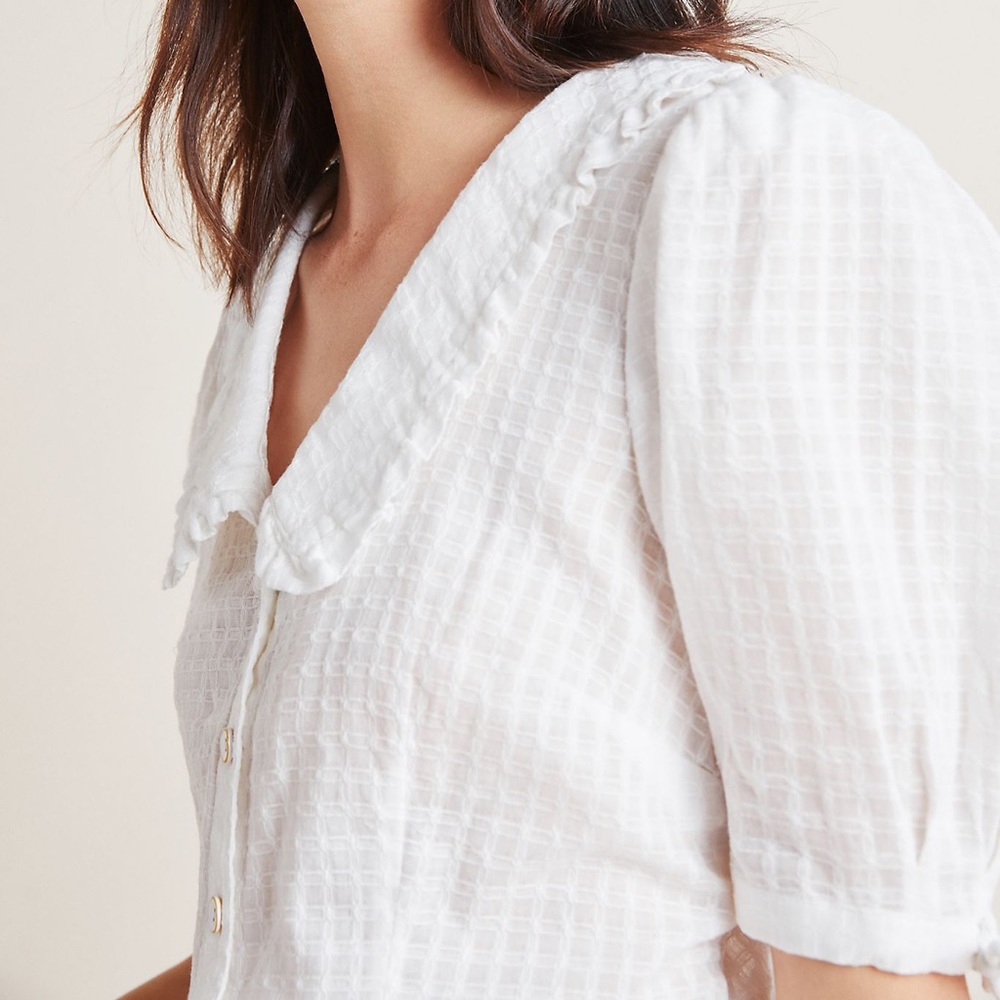 Anthropologie Maeve Roswell Collared Blouse - Picture 3 of 5